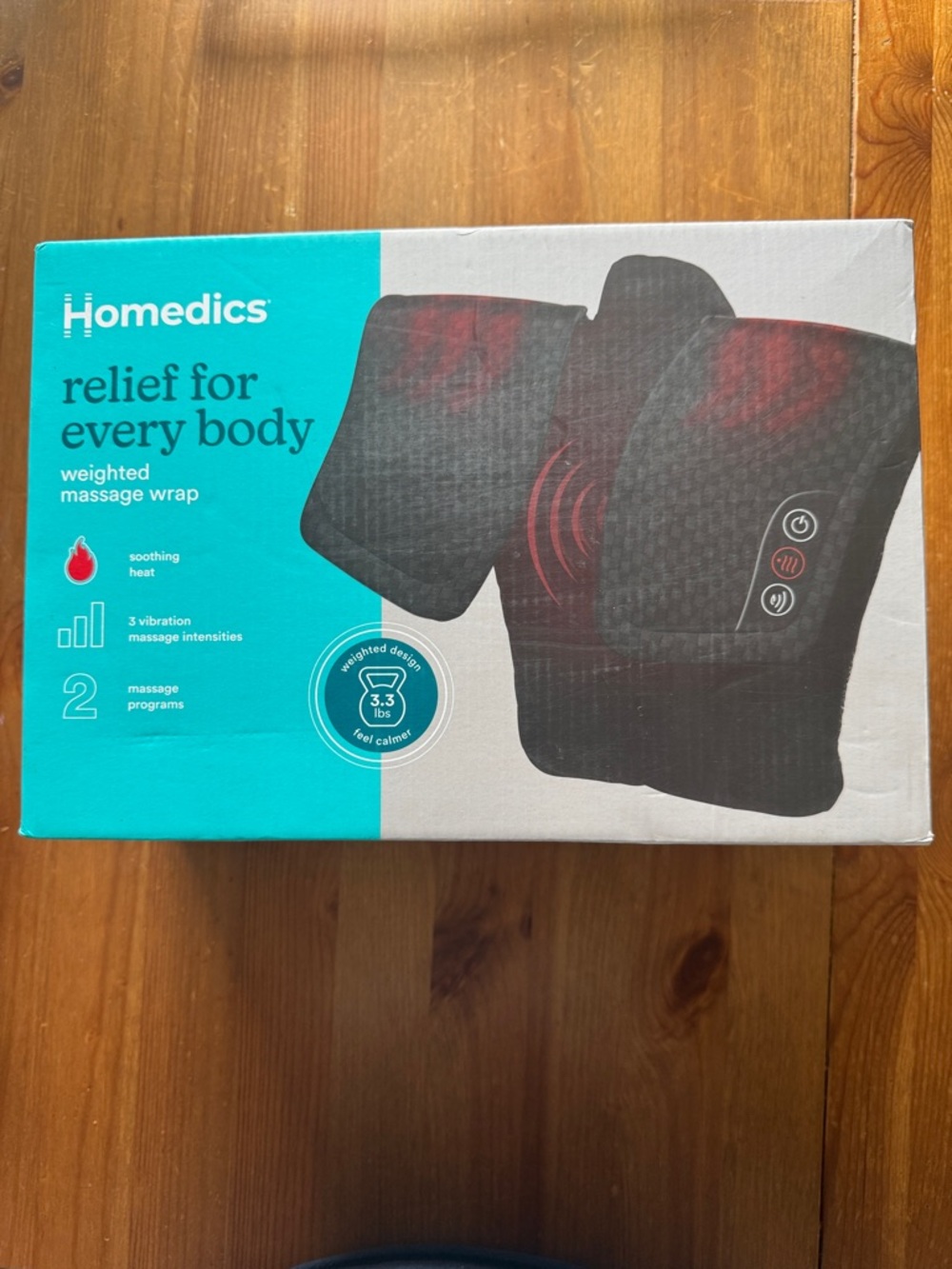 Homedics Black Massage Wrap with Red Heat Accents